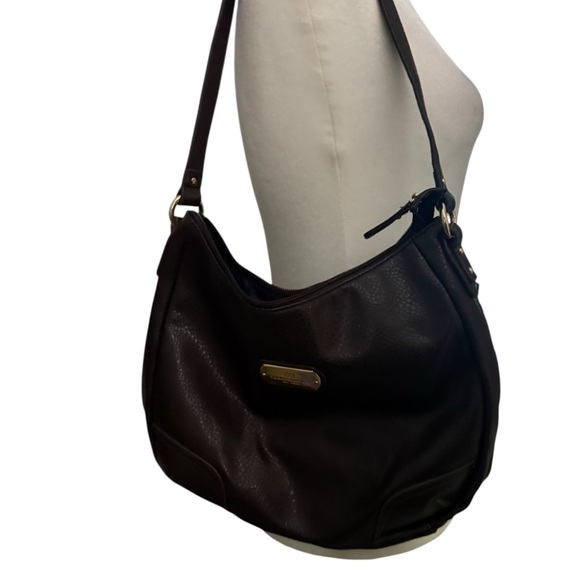 Y2k Tommy Hilfiger Brown Leather Shoulder Bag - Picture 1 of 4